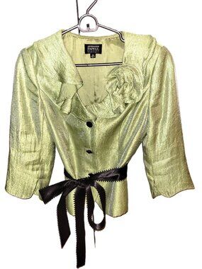 Adrianna Papell Green Belted - 3/4 Sleeve Jacket - 8P